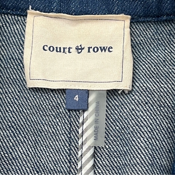 Court & Rowe Women Blue Denim One-Button Blazer Jacket Size 4 - Picture 4 of 9